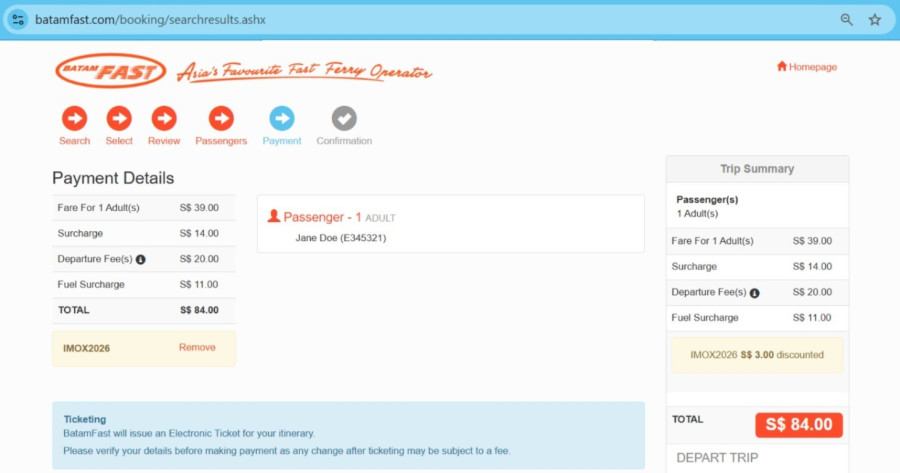 Step 1 Booking Image